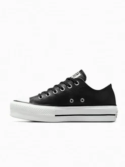 Converse Platform Lift Chuck Ox Leather Trainers Black Best