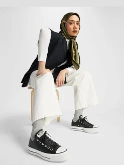 Converse Platform Lift Chuck Ox Leather Trainers Black Best