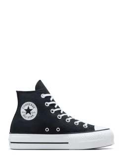 Converse Black/White Chuck Taylor All Star Lift Wide Trainers Hot