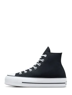 Converse Black/White Chuck Taylor All Star Lift Wide Trainers Hot
