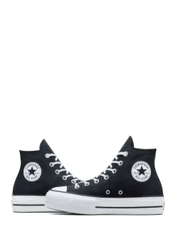 Converse Black/White Chuck Taylor All Star Lift Wide Trainers Hot