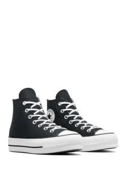 Converse Black/White Chuck Taylor All Star Lift Wide Trainers Hot
