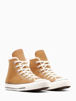 Converse Chuck Taylor All Star Winter Luxe High Trainers Brown Discount