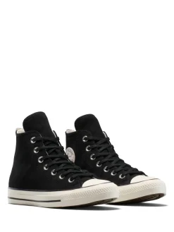 Converse Chuck Taylor Suede All Over High Trainers Leopard Black Clearance