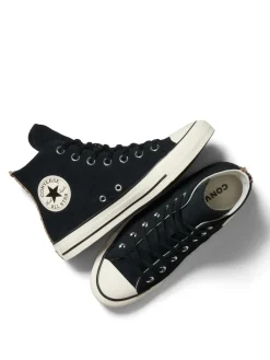 Converse Chuck Taylor Suede All Over High Trainers Leopard Black Clearance
