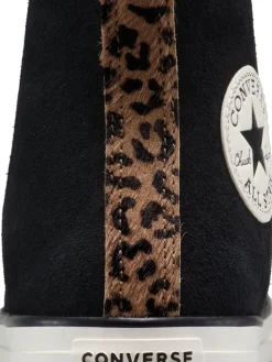 Converse Chuck Taylor Suede All Over High Trainers Leopard Black Clearance