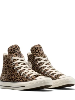 Converse Chuck Taylor Suede All Over High Trainers Leopard Brown Outlet