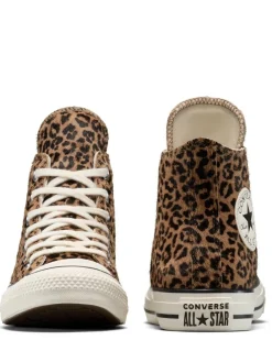 Converse Chuck Taylor Suede All Over High Trainers Leopard Brown Outlet