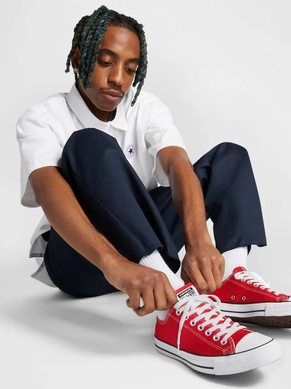 Converse Standard Fit Chuck Taylor All Star Ox Trainers Red Best