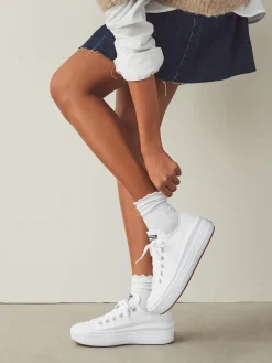 Converse All Star Move Chuck Ox Platform Trainers White Sale