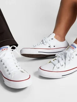 Converse White Leather Ox Trainers Sale