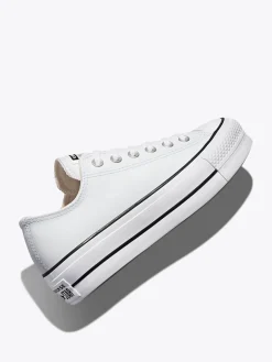 Converse Platform Lift Chuck Ox Leather Trainers White Sale