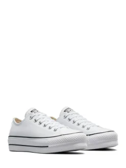 Converse Platform Lift Chuck Ox Leather Trainers White Sale
