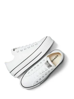 Converse Platform Lift Chuck Ox Leather Trainers White Sale