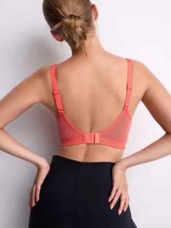 Next DD+ Non Pad Full Cup Dry Tech High Impact Sports Bra Coral Pink Hot