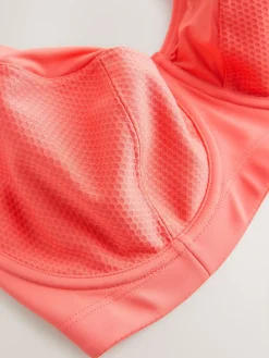 Next DD+ Non Pad Full Cup Dry Tech High Impact Sports Bra Coral Pink Hot