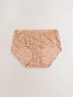 Next Midi All-Over Lace No VPL Knickers 3 Pack Coral Pink Online