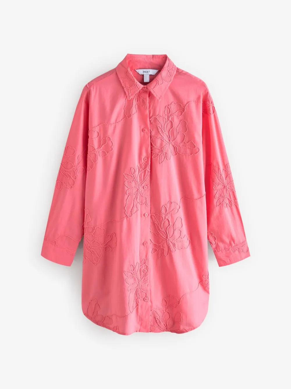 Next Textured Cornelli Cover-Up Shirt Coral Pink Outlet