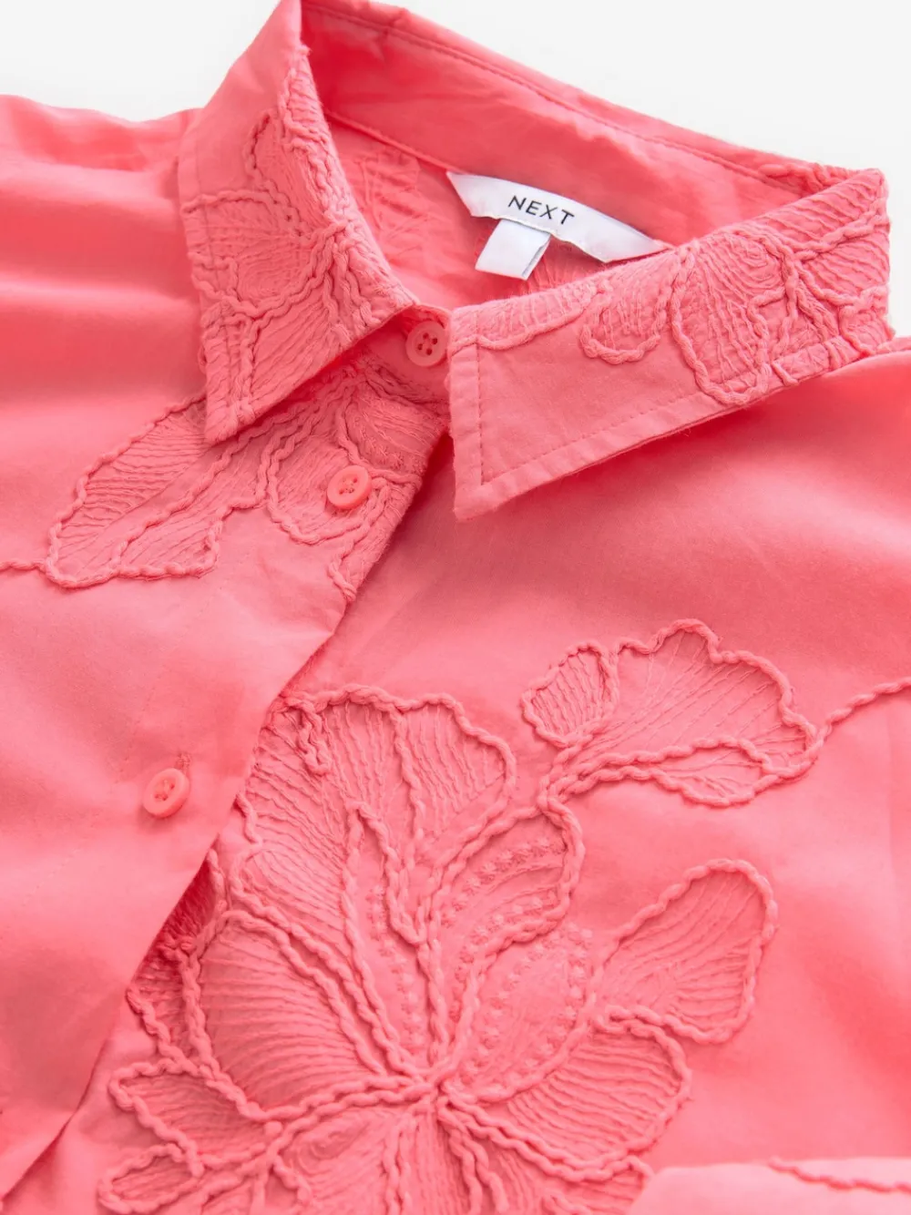 Next Textured Cornelli Cover-Up Shirt Coral Pink Outlet