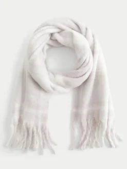 Hollister Cosy Check Scarf Grey Best