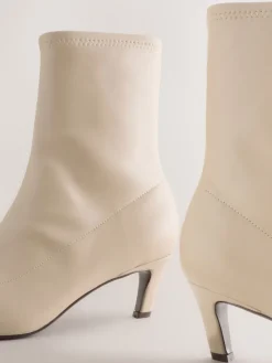 Next Forever Comfort® Pointed Toe Sock Boots Cream New