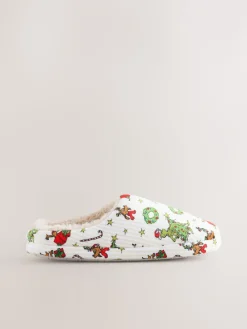Next Cream Grinch Matching Family Christmas Mule Slippers Discount