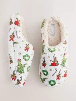 Next Cream Grinch Matching Family Christmas Mule Slippers Discount