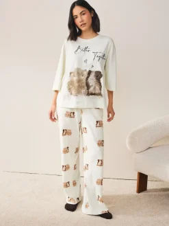 Next Cream Guinea Pig Jersey Short Sleeve Pyjamas Online