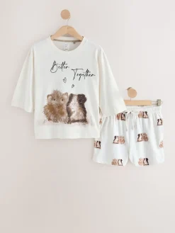 Next Cream Guinea Pig Short Pyjamas Set New