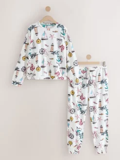 Next Long Sleeve Pyjamas Cream Mermaid Best