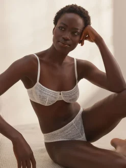 Next Non Pad Balcony Premium Lace Bra Cream Clearance