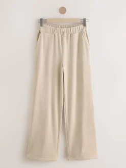 Next Soft Feel Cord Wide Leg Trousers Cream New
