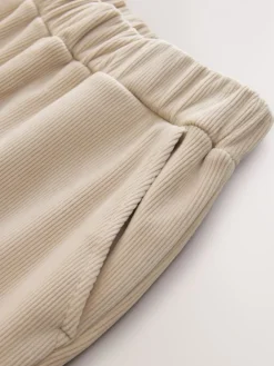 Next Soft Feel Cord Wide Leg Trousers Cream New