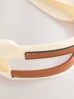 Next Cream Structured Canvas Shoulder Bag Sale