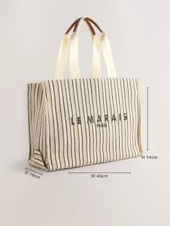 Next Cream Structured Canvas Shoulder Bag Sale