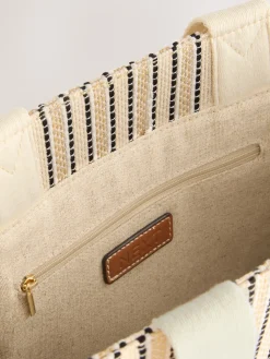 Next Cream Structured Canvas Shoulder Bag Sale