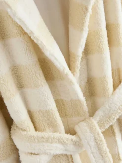 Next Cream Textured Stripe Dressing Gown Sale