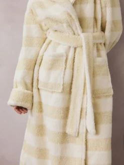 Next Cream Textured Stripe Dressing Gown Sale