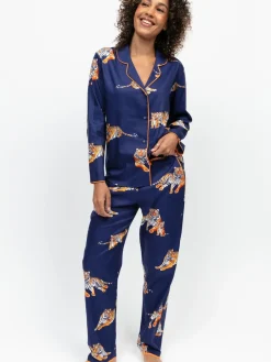 Cyberjammies Blue Tiger Print Long Sleeve Pyjamas Set New