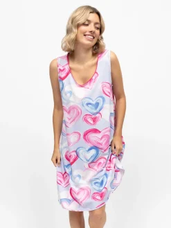 Cyberjammies Pink Heart Printed Jersey Bus Swing Nightdress Discount