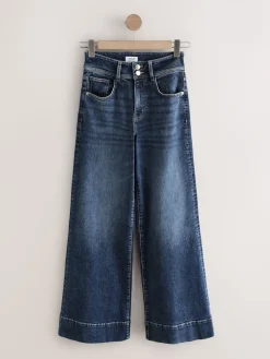 Next High Rise Stretch Wide Leg Jeans Dark Blue Sale
