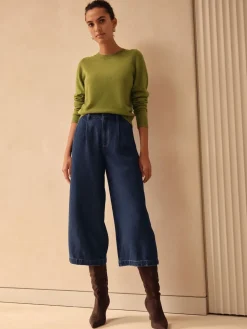 Next N.Premium High Rise Culotte Jeans Dark Blue Online