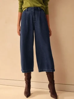 Next N.Premium High Rise Culotte Jeans Dark Blue Online