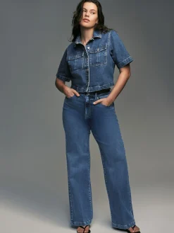 Next Wide Leg Hourglass Jeans Dark Blue Hot