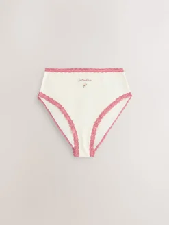 Next High Waist High Leg Cotton and Lace Knickers 7 Pack Days Of The Week Best