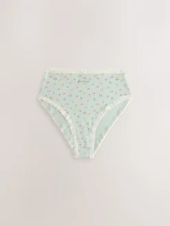 Next High Waist High Leg Cotton and Lace Knickers 7 Pack Days Of The Week Best