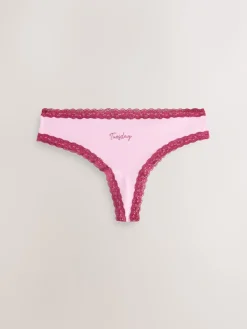 Next Thong Cotton and Lace Knickers 7 Pack Days Of The Week Best