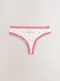 Next Thong Cotton and Lace Knickers 7 Pack Days Of The Week Best