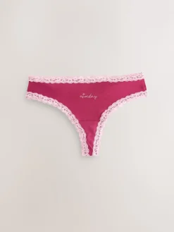 Next Thong Cotton and Lace Knickers 7 Pack Days Of The Week Best