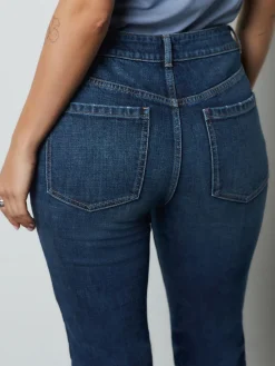 Next Mid Rise Authentic Bootcut Jeans Denim Dark Blue New